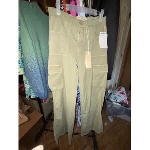 Love Trends Women Olive Green Cargo Pants Dreamy Tencel Eco Friendly Size 7